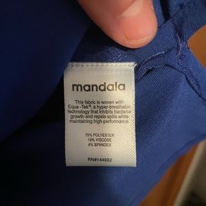 Mandala Pocket Scrub Top - Galaxy Blue